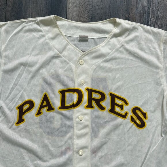 San Diego Padres 40th Anniversary 2009 Pet Co Sga Button Down Cream Jersey XL - Picture 4 of 14